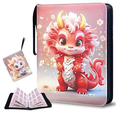 Imagem de Fichário de cartão com 900 bolsos, 9 bolsos para 900 cartões com 50 capas removíveis para cartões e fichário com zíper para meninos e meninas organizados