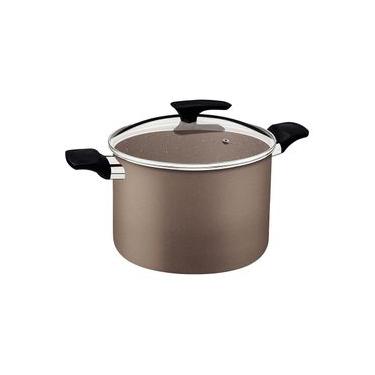 Imagem de Caldeirão Tramontina Milazzo 26cm Alumínio Antiaderente Starflon Max Soft-touch Amêndoa