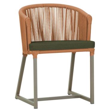 Imagem de Cadeira De Jantar Noronha Alumínio Fendi E13 Trama Original Terra Cota