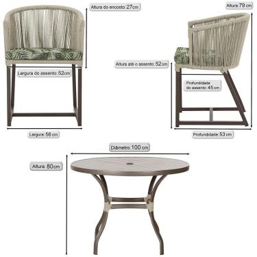 Imagem de Mesa Com 4 Cadeiras E Noronha Estofado 5 Trama Original Rami