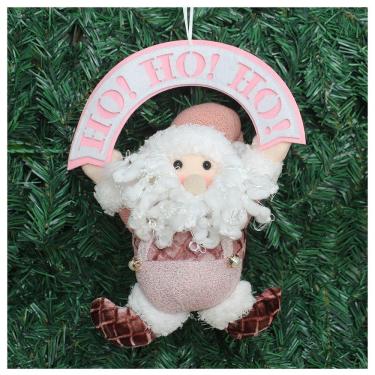 Imagem de Guirlanda Natalina Enfeite De Porta Papai Noel Rosa 25cm