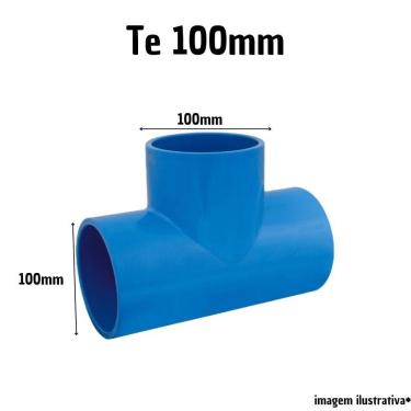 Imagem de Te Soldavel Para Irrigacao Viqua Azul Tamanho 100mm