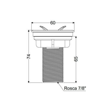 Imagem de Válvula Para Lavatório Censi Aço Inox Polido Inox Polido 7235-1