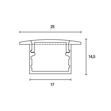 Imagem de Perfil De Embutir Para Fita Led Blumenau Line Easy 25mm Com 2 Metros Preto Fosco