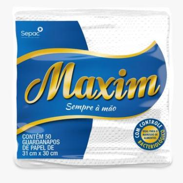 Imagem de GUARDANAPO DE PAPEL FOLHA SIMPLES MAXIM 31CM X 30CM PACOTE 50 UNIDADES