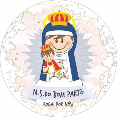 Imagem de Painel de Lona Redondo Santinhos Católicos Nossa Senhora do Bom Parto 