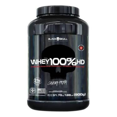 Imagem de Whey Prot 100% Hd Black Skull Caveira Preta 900g Chocolate