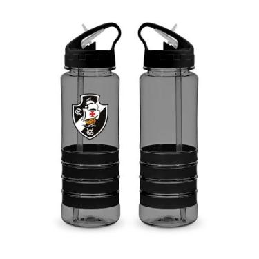 Imagem de Garrafa Plástico 750Ml Água Emborrachado Time Vasco Oficial - Brasfoot