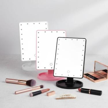 Imagem de Espelho LED Touch rotativo ideal para maquiagem, 22 luzes - Oasis