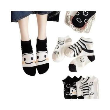 Imagem de Conjunto De Meias Baixas Femininas Com Padrão De Urso Fofo, 10 Pares, 