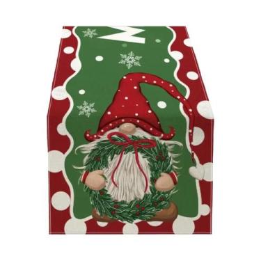 Imagem de Caminho De Mesa De Natal Com Tema De Papai Noel Em Tecido Macio Para D