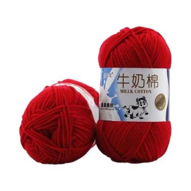 Imagem de 100g 2 Peças De Fio De Algodão Leite Para Crochê E Tricô Para Suéter, 