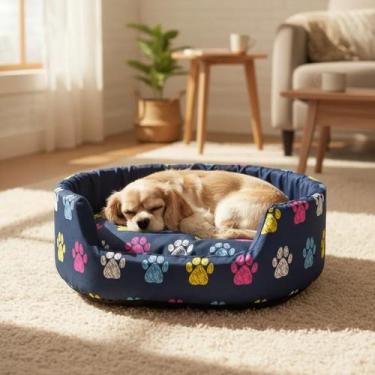 Imagem de cama pet pequeno cachorro e gato caminha Europa redonda macia i confor