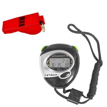 Imagem de Kit 1 Cronometro Poker Digital Start+1 Apito Poker Profissional Tucano 3 Camadas de Ar 116 Decibéis-Masculino