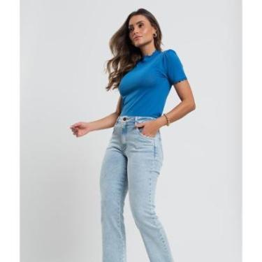 Imagem de Calça Jeans Cropped Flare Salvatore Fashion-Feminino