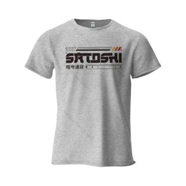 Imagem de Camiseta Masculina Oversized De Algodão Com Estampa Satoshi E Crypto, 