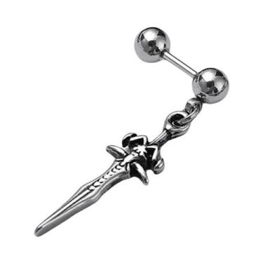 Imagem de Brincos Vintage De Aço Inoxidável Estilo Punk Em Formato De Espada Par