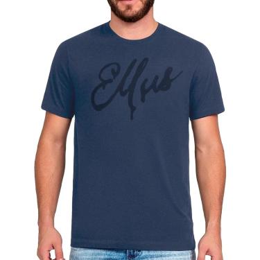 Imagem de Camiseta Ellus Masculina Classic Manual Script Azul Marinho-Masculino