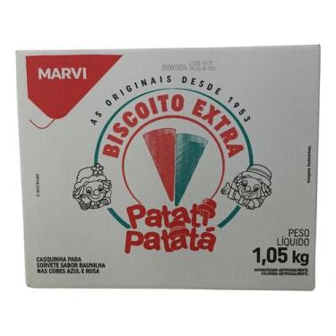 Imagem de Casquinhas Patati Patata Azul E Rosa Sorvete C/ 300 Unid. - Marvi