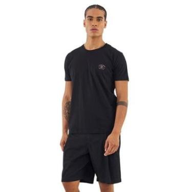 Imagem de Camiseta Colcci Slim Com Detalhe Em Estampa Minimalista Preta Masculina-Masculino