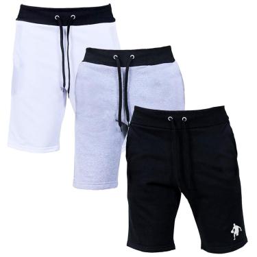 Imagem de Kit 3 Shorts Moletom Plus Size Bermuda Grande Esportes Academia Cor:;Tamanho:G2;Gênero:...
