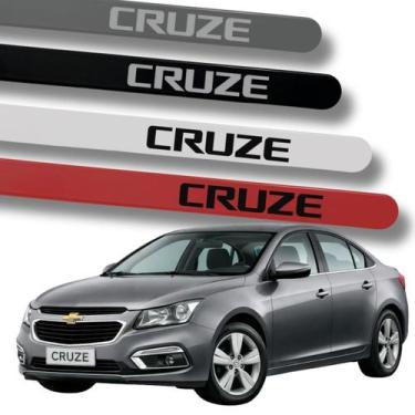 Imagem de Jogo de Friso Lateral Cruze GM Ponta Redonda Grafia Protetor de Porta 