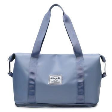 Imagem de Bolsa De Viagem Multifuncional Dobrável De Grande Capacidade Impermeável Bolsa Para Viagem Bolsa Viagem Azul