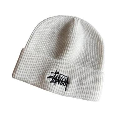 Imagem de Gorro Unissex Com Letras Bordadas, Macio, Quente E Elástico, Ideal Par