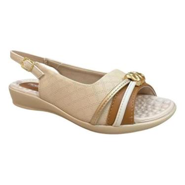 Imagem de Sandália Piccadilly Slingback Solado Anatômico Detalhe Metálico Super 