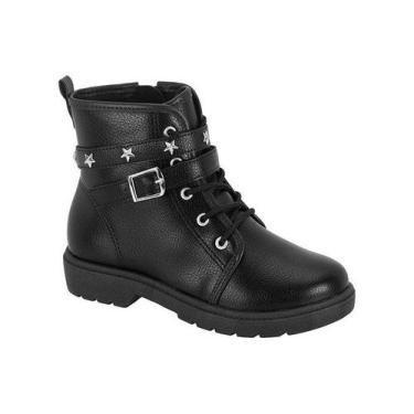 Imagem de Bota Coturno Molekinha 2164140 Infantil Feminino, Preto, 30