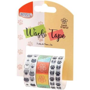 Imagem de FITA ADESIVA DECORADA BRW WASHI TAPE C/3un 15mm X 3m