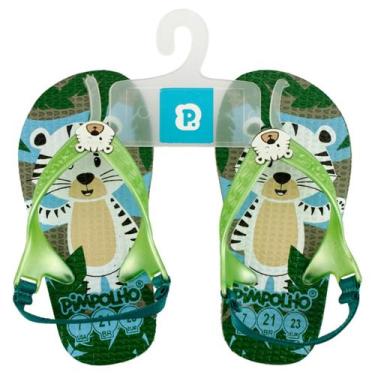Imagem de Chinelo Baby Pimpolho Elástico Bebê Menino Verde/Tigre 17 a 23, 22, Ve