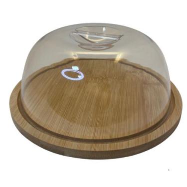 Imagem de Queijeira Decorativa de bambu M - Mk Home
