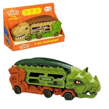 Imagem de Caminhão 3 em 1 Vira Pista Dinossauro T-Rex Relâmpago Rampa Radical - 