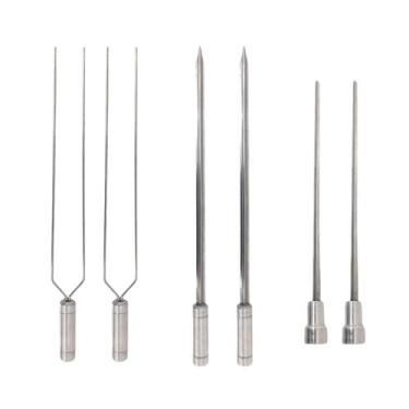 Imagem de 6x Espetos Churrasco Inox Espada/Coração/Duplo Lâmina 60c - INOX LAURI