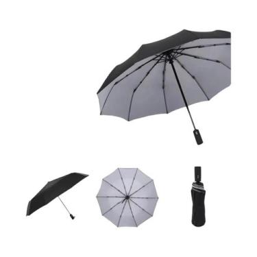 Imagem de Guarda-chuva Automático Tri-Fold À Prova De Vento Com Cobertura Reforç