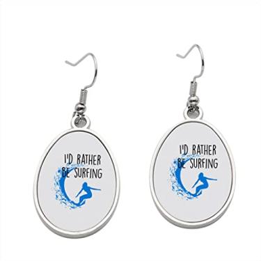 Imagem de Brinco I'd Rather be Surfing - Brincos pendentes para meninas - Presente de festa de aniversário dos namorados