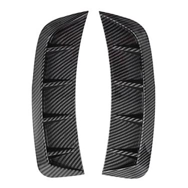 Imagem de Aramox 2 peças de acabamento de ventilação lateral, estilo de fibra de carbono, marcador lateral para para-choque dianteiro, capa de ventilação de ar, acessórios universais para exterior de carro ABS