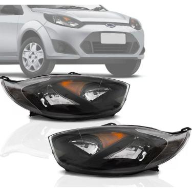 Imagem de Par Farol Ford Fiesta 2011 2012 2013 2014 Mascara Negra Tyc