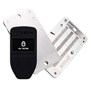 Imagem de Trezor One + Billfodl - Carteira de hardware de criptomoeda com armazenamento de sementes frias de carteira de aço (2 itens)