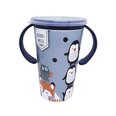 Imagem de Copo Infantil Antivazamento Com Alça 360 Magic 280 ML Plasutil (Bichinhos azul)