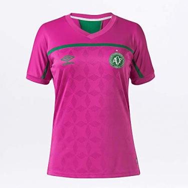 Imagem de Chuteira Camisa, Chapecoense Comemorativa Outubro Rosa 2020, Umbro, Feminina, Rosa/Verde, GG