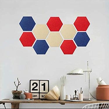 Imagem de KRASS 10 peças de feltro de placa de aviso, telhas de feltro hexagonal coloridas quadro de avisos de avisos placa de feltro reutilizável, #6,30 * 26 cm (10 peças), Collector88