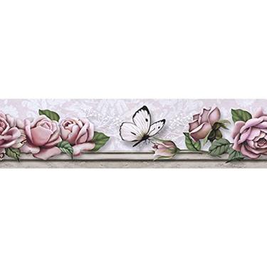 Imagem de Barra Adesiva para Decoupage Litoarte 43,6 x 4 cm - Modelo BDA-IV - 614 Rosas e Rendas