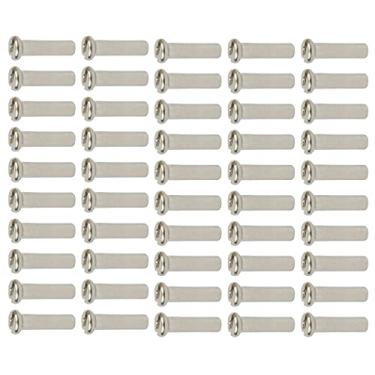 Imagem de 50 Unidades de Mamilos de Bike, Decorativos de para Protetores de Protetores Resistentes para Bicicletas Tam, prata, 16mm 14G
