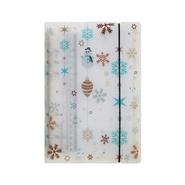 Imagem de A6 / A5 6 furos capa PP colorida redonda anel vista Pasta de arquivo para protetores de folha solta/protetor de capa de fichário (Winter, A6 mini set)