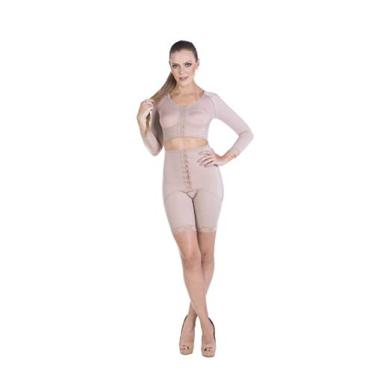Imagem de Modelador Curto Com Manga Com Abertura Abdominal Soft