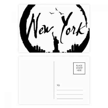 Imagem de Cartão postal New York USA Liberty, conjunto de cartões postais de aniversário, cartão de agradecimento