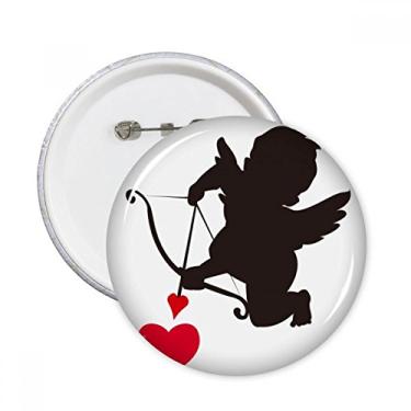 Imagem de Amor Cupido Padrão de anjo Coração Pinos Redondo Emblema Decoração Roupas 5 peças Presente