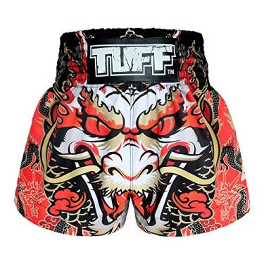 Imagem de Tuff Sport Boxing Muay Thai Shorts Dragon Skull Kick Martial Arts Training Gym Clothing Trunks, Red Dragon, Large